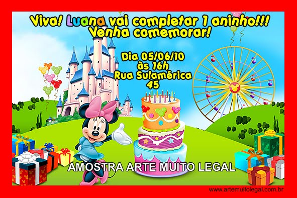 Arte muito legal - Convites infantis e lembrancinhas de aniversário