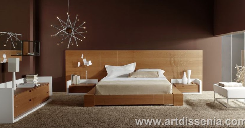 Dormitorio matrimonial en madera, color blanco y marrón ~ Fotos de