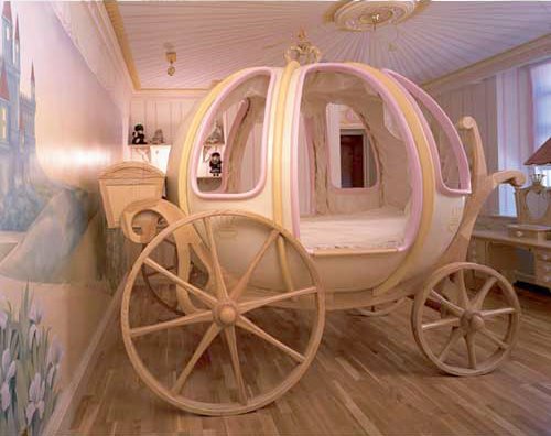 carruaje para dormitorio de niñas princesitas