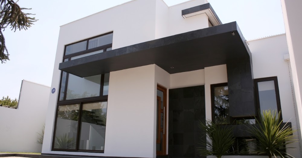 FACHADA DE CASA DE DOS PISOS EN BLANCO Y NEGRO : FACHADAS DE CASAS Y