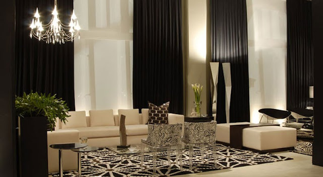 Sala y comedor de lujo en blanco y negro por karim chaman ...
