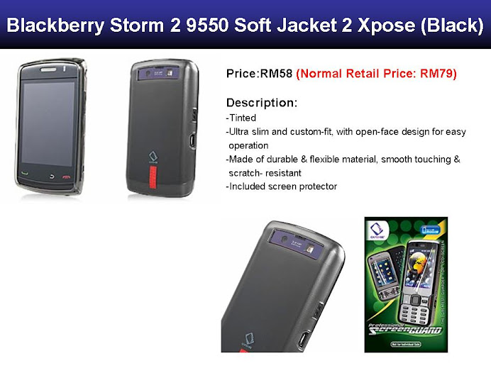 Blackberry Strom 2 9550 Soft Jacket 2 Xpose (Black)