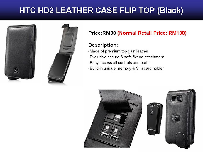 Capdase Leather Case Flip Top For HTC HD2