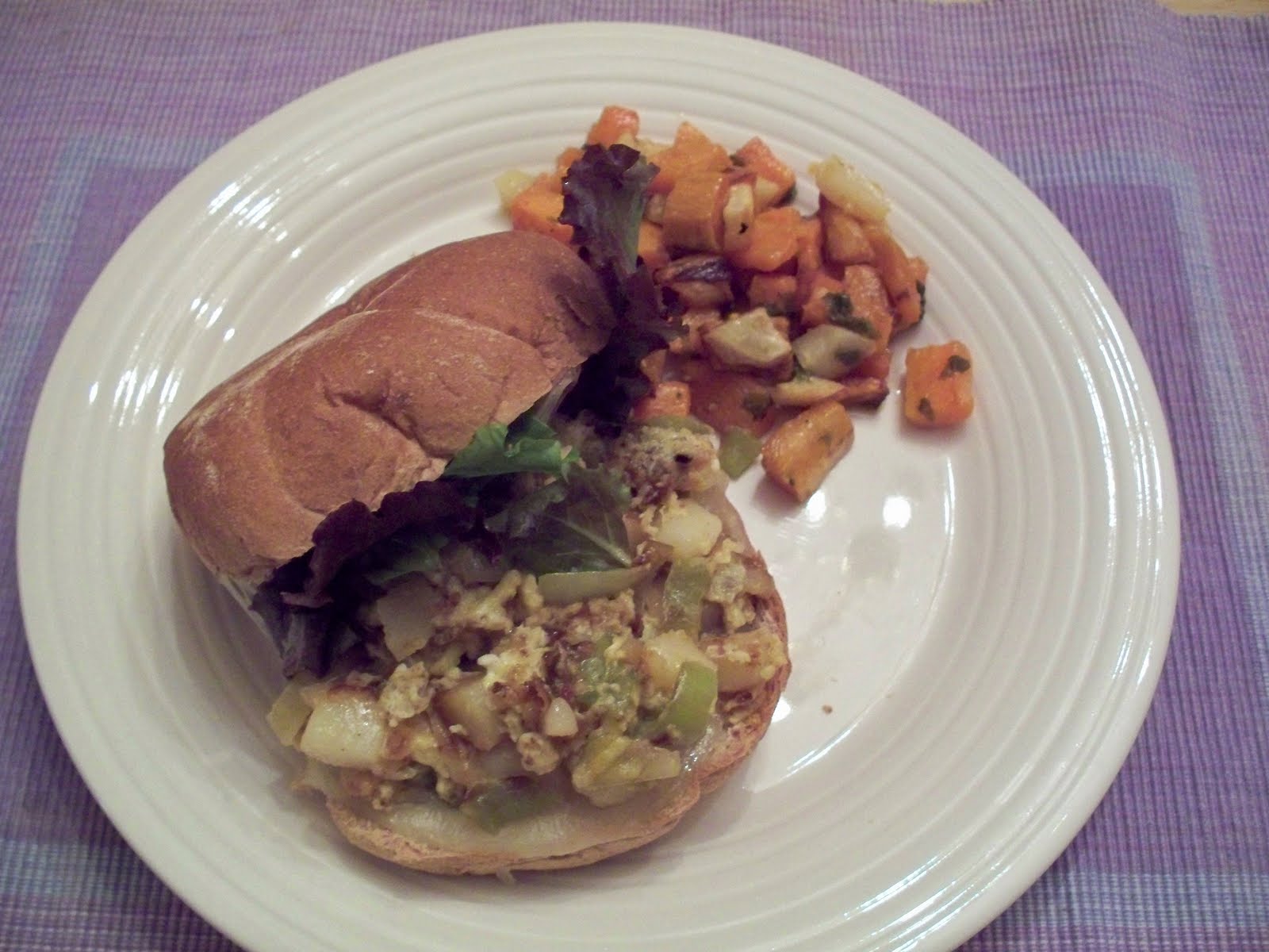 The Purple Cook Potato Egg Sandwich and Lime Cilantro Sweet Potatoes