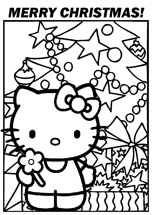 Cute Christmas Coloring Pages - Coloring Pages For Kids And Adults  Hello  kitty colouring pages, Kitty coloring, Christmas coloring pages