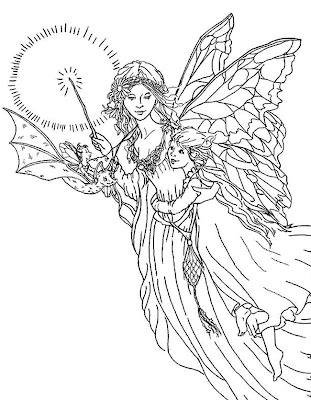 Fairy Coloring Pages on Coloring Pages  Free     Angel Coloring Fairy Free Page Print