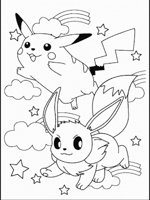Pikachu Coloring Pages on Pokemon Coloring Pages Brings You Two Cute Coloring Pictures And A
