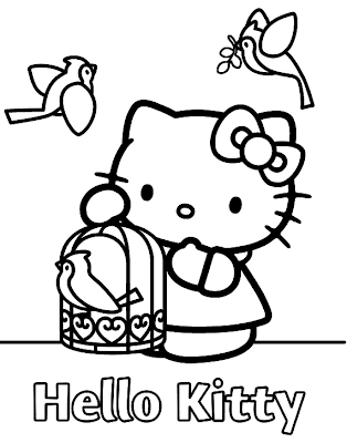 Hello Kitty Valentines Day Coloring. Hello Kitty COloring Pages