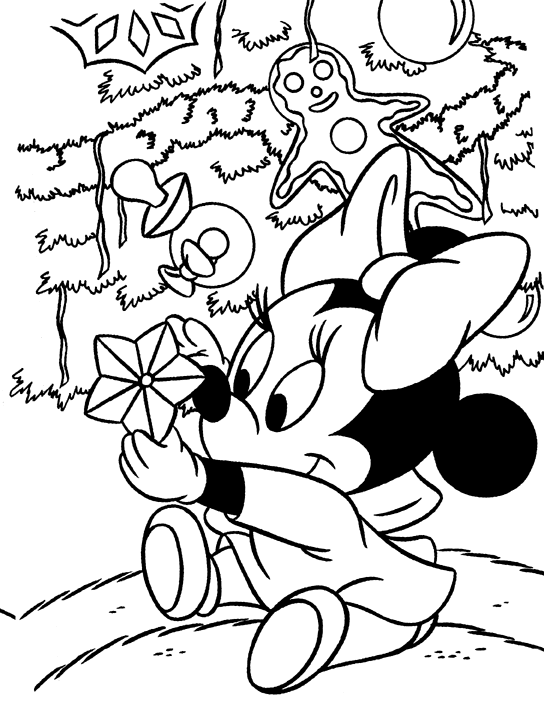 XMAS COLORING PAGES - DISNEY BABY MINNIE MOUSE CHRISTMAS title=