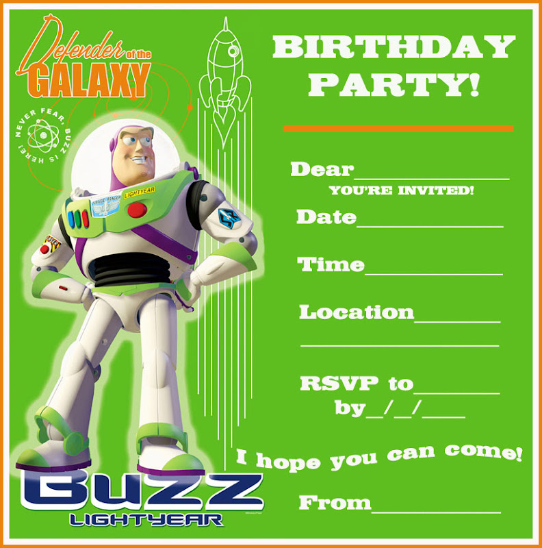 TOY STORY FREE PRINTABLE PARTY INVITATION BUZZ LIGHTYEAR title=