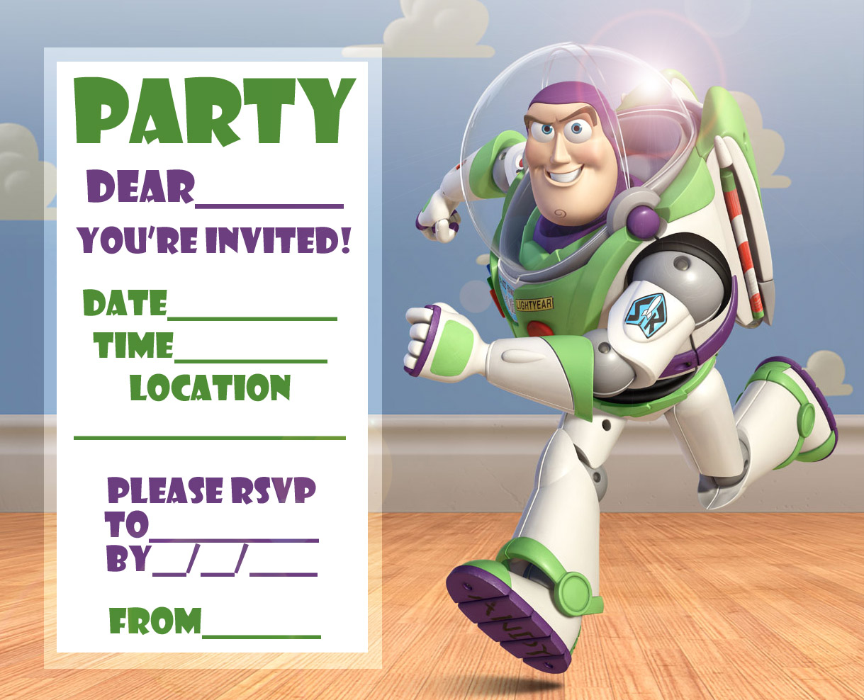 Interactive Magazine BUZZ LIGHTYEAR BIRTHDAY PARTY INVITATION CARD