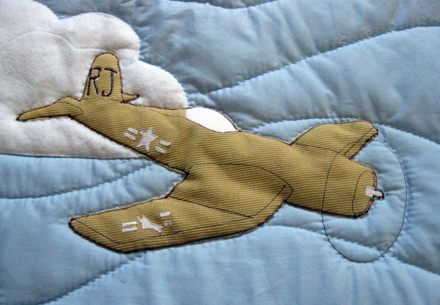 Running With Scissors Mom Feature Airplane Applique Quilt