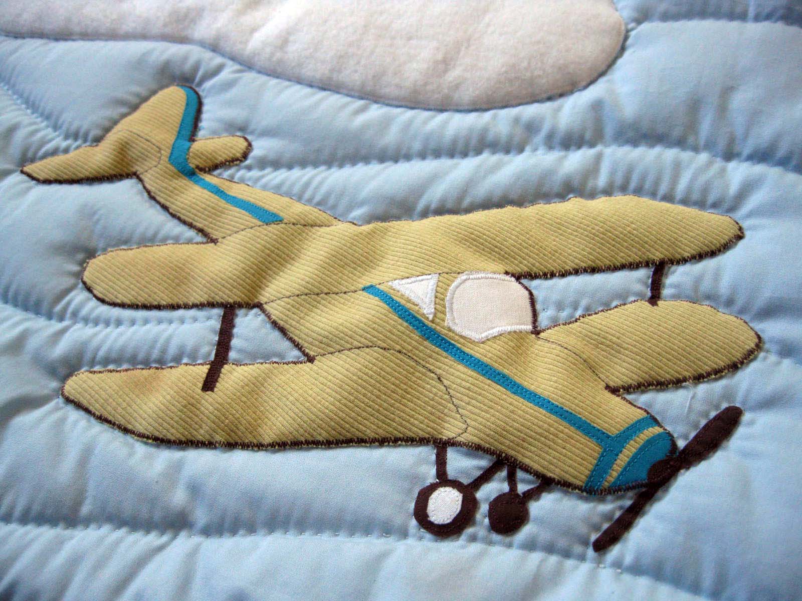 Running With Scissors Mom Feature Airplane Applique Quilt