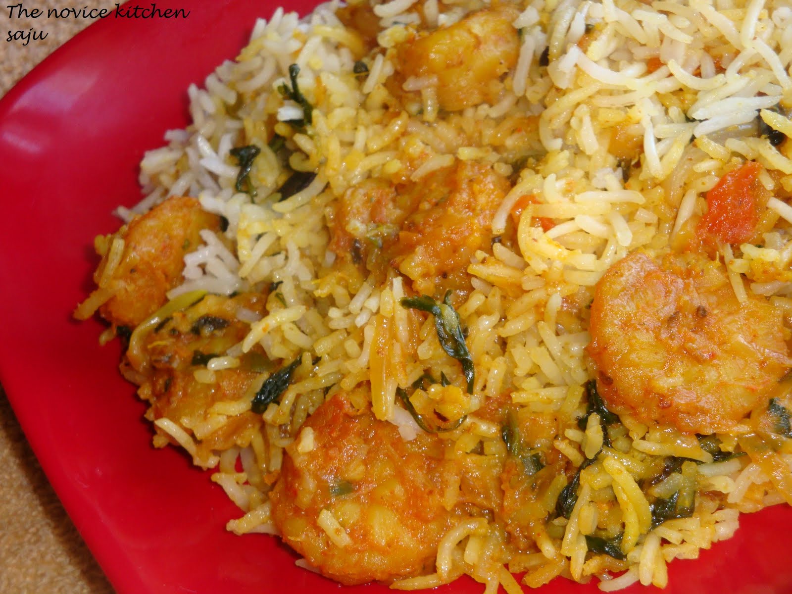 Saju's Kitchen Shrimp Biryani Mom's style!!