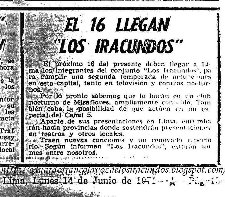 LOS IRACUNDOS 1971