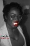 Black girl. Red lips.