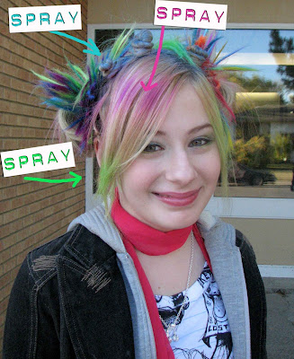 Crazy Hair  Ideas on Even Let Her Wear Extra Eye Makeup   In Sparkly Lime Green   Pink