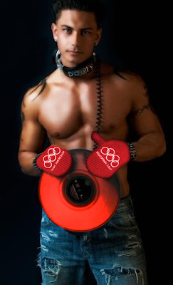 Jersey Shore Pauly D with red Canada mittens from the Olympics