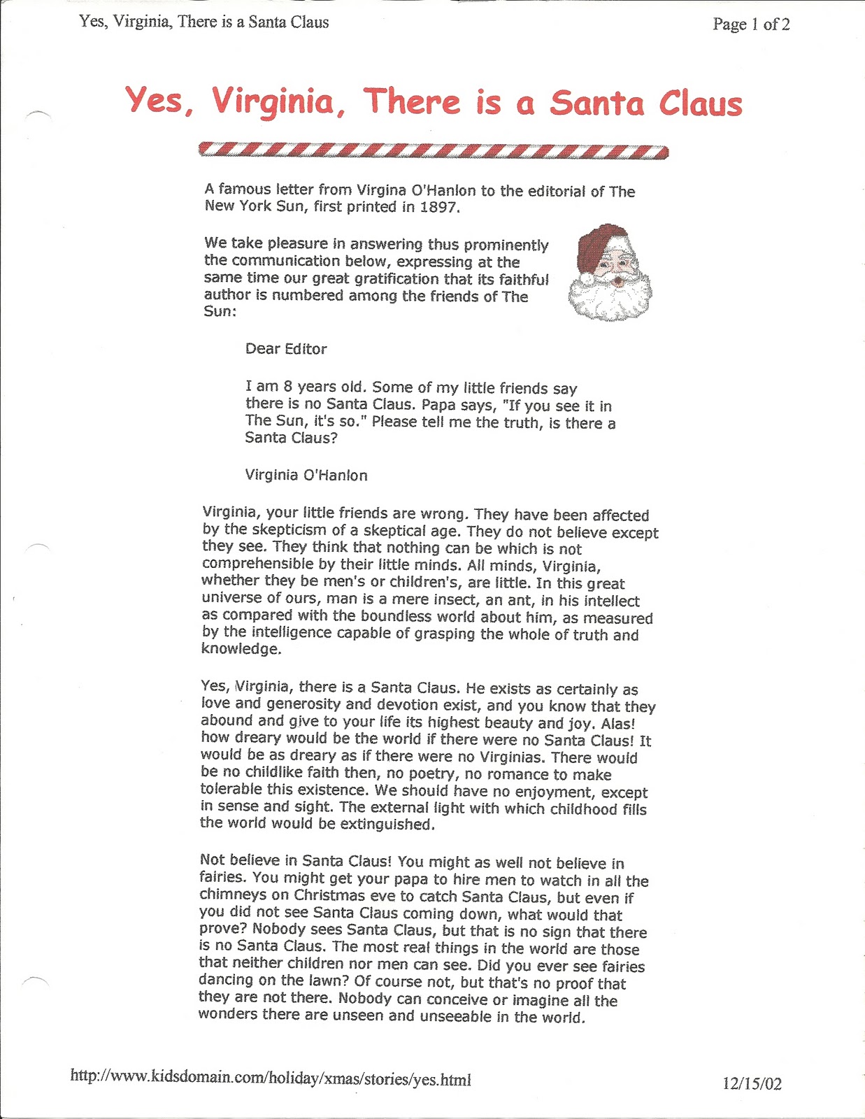 homemakers journal christmas legend and lore letter explaining santa
