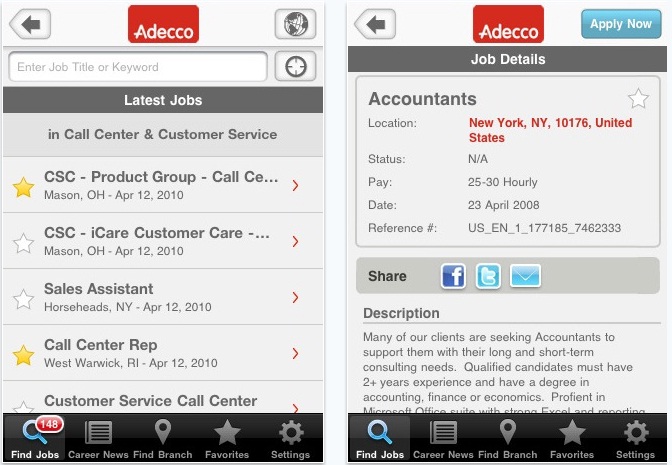download adecco jobs iphone app latest mobile news mobile adecco job application