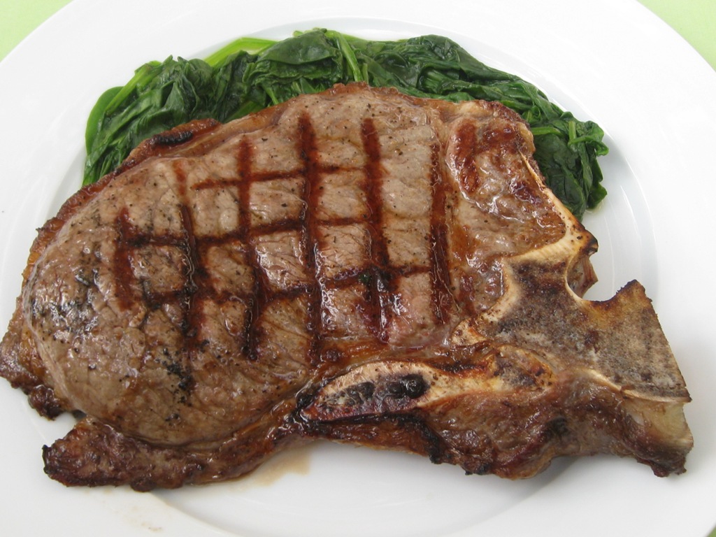 Grilled Porterhouse Steak with Spinach Beachloverkitchen