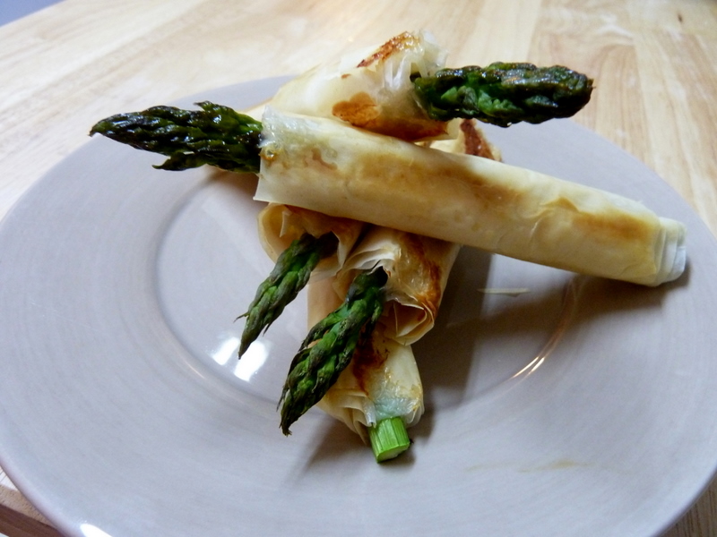 Cookin' Cowgirl Prosciutto and Phyllo Wrapped Asparagus