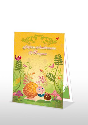 snail, birthday card, anniversaire, carte, escargot
