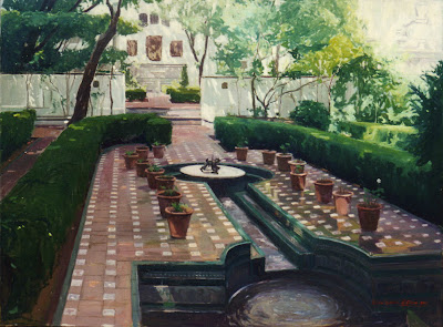 Jardín Joaquín Sorolla Arte Valenciano, Pasajes valencianos, Pintura constumbrista, Paisajes de Valencia, Pintores Españoles, Impresionismo Valenciano, Alquerías Valencianas, Alejandro Cabeza, Jardín Joaquín Sorolla