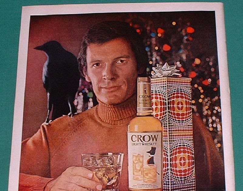 1972 Crow light whiskey Ad print photo Xmas Old Magazine Ads