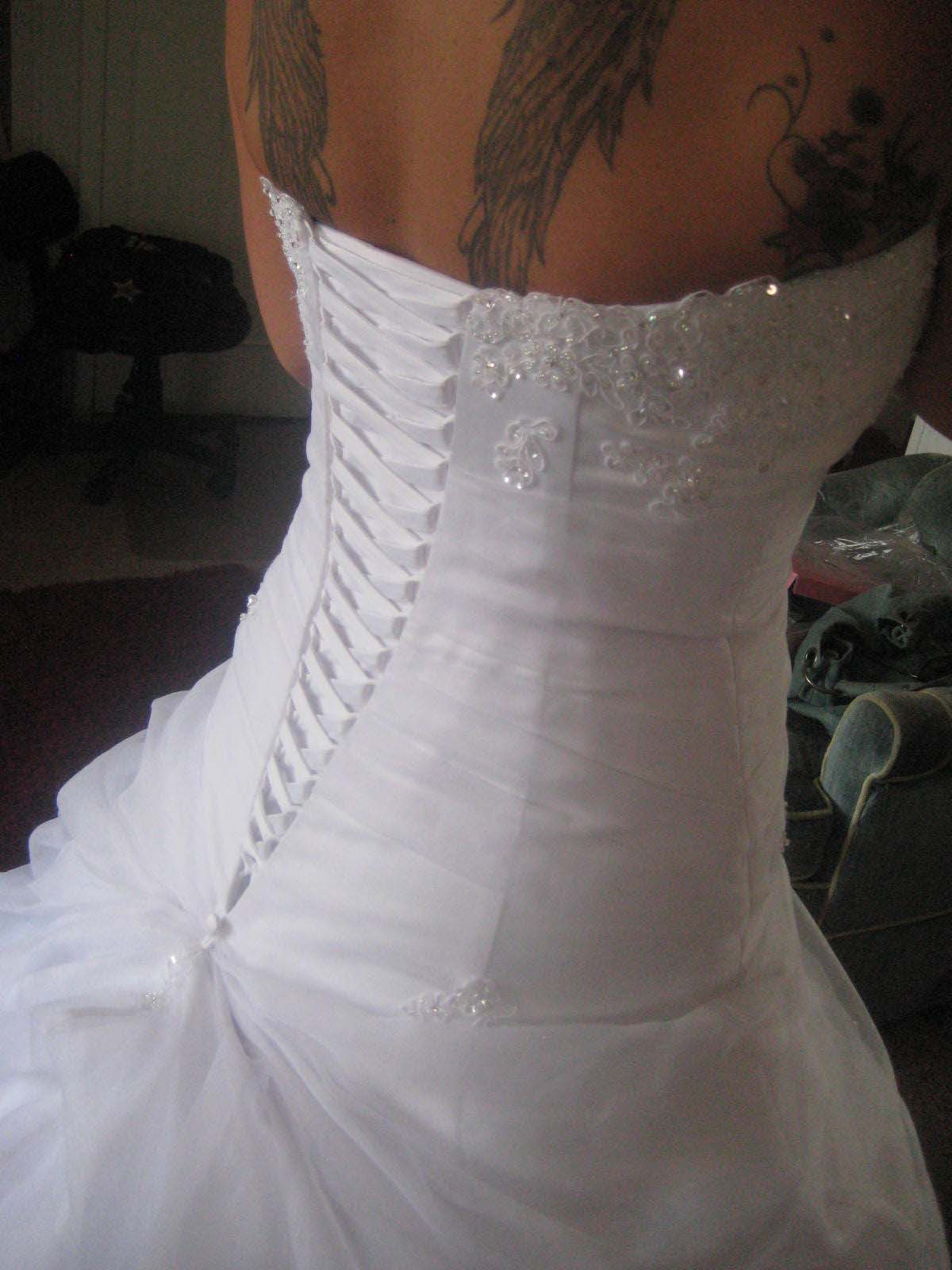 White Wedding Dress Lace Up Back - Wedding Short Dresses