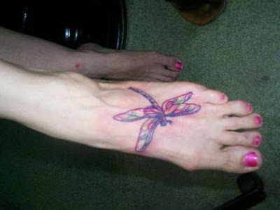 Foot Dragonfly Tattoo