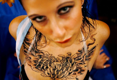 Woman Chest Tattoos 6