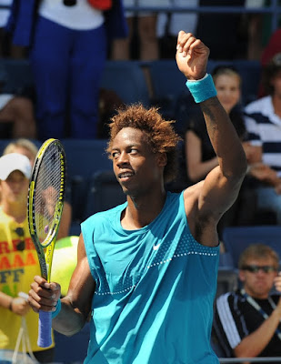 Black Tennis Pro's Gael Monfils 2009 U.S. Open Round 1