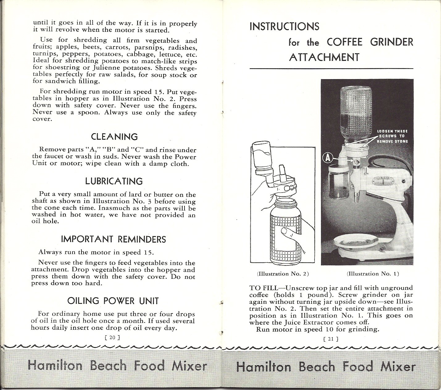 I ♥ Aldi Hamilton Beach Model E Food Mixer Instruction Manual