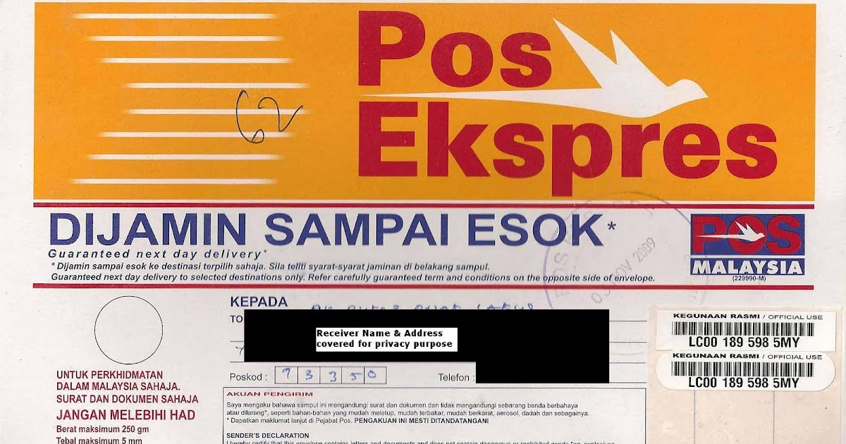 Pos Ekspres PosMalaysia Service Guaranteed Next Day Delivery Post