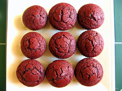 9 red velvet cupcakes