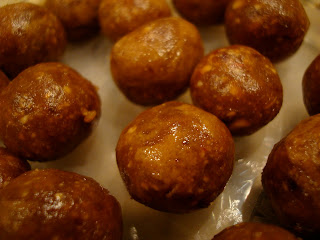 Close up of Sunflower Seed Butter Balls in container