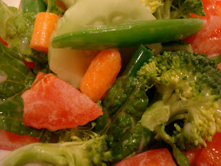 Raw salad with Vegan Slaw Dressing