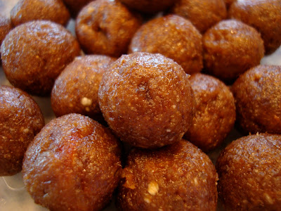 Close up of No Bake Vegan Rum Cake Balls