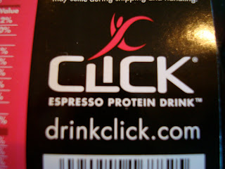 Close up of Label of Click Protein Espresso Protein Drink