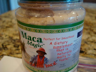 Close up of container of Maca Magic