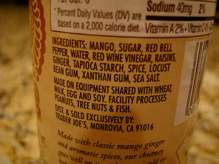 Ingredients in Mango Ginger Chutney