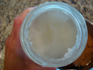 Inside jar of Coconut Oil 