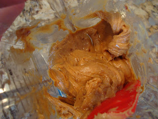 Raw Vegan Peanut Butter Cookie Dough Balls blended up with spatula scraping sides