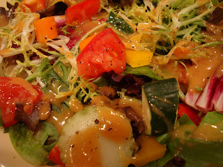 Close up of salad with Thai-inspired peanut sauce