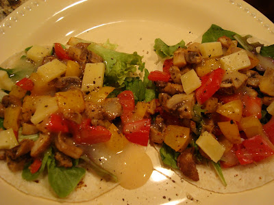 Two Vegan Fajitas on white plate