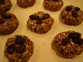 High Raw Vegan Oatmeal Raisin Cookie Balls topped with raisins