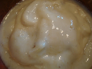 Softserve spooned into a bowl close up