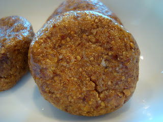 Close up of Raw Vegan Almond Butter Cookie Balls