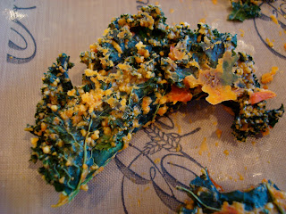 Raw Vegan Kale Chip on dehydrator tray